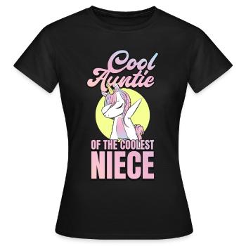 Lustiges Tante Geschenk Einhorn Tantchen - Frauen T-Shirt - Schwarz - Vorne - AI Model Female 172 dark (172cm)