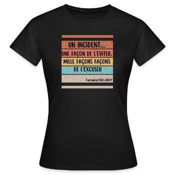 Deligny - T-shirt Femme - noir - Devant - AI Model Female 172 dark (172cm)
