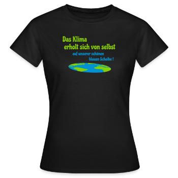 Klima erholt sich - Frauen T-Shirt - Schwarz - Vorne - AI Model Female 172 dark (172cm)