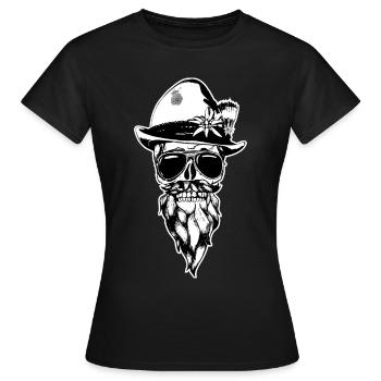 Bayerischer Totenkopf - Frauen T-Shirt - Schwarz - Vorne - AI Model Female 172 dark (172cm)