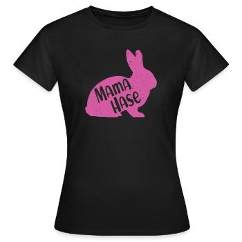 Mama Hase Frohe Ostern Hasenmama Osterhase Mutter - Frauen T-Shirt - Schwarz - Vorne - AI Model Female 172 dark (172cm)