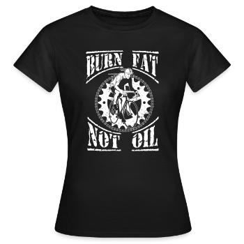Brûler les graisses, pas d'huile. - T-shirt Femme - noir - Devant - AI Model Female 172 dark (172cm)