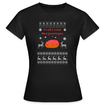 Noël laid Joyeux Noël Mett Meat - T-shirt Femme - noir - Devant - AI Model Female 172 dark (172cm)