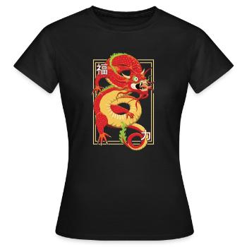 Dragon Chinois - T-shirt Femme - noir - Devant - AI Model Female 172 dark (172cm)