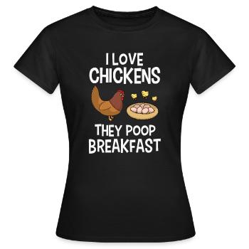 Chicken Chickens - Women's T-Shirt - black - Front - AI Model Female 172 dark (172cm)
