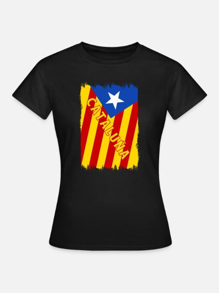 Katalonien Flaggen Design - Frauen T-Shirt - Schwarz