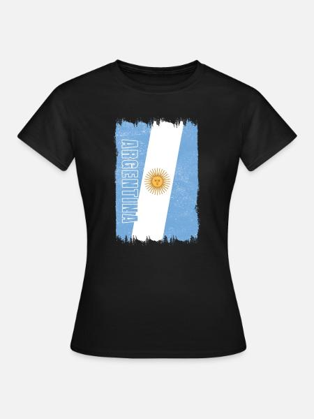 Argentinien Flagge - Frauen T-Shirt - Schwarz
