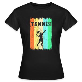 Tennis Vintage Design - Frauen T-Shirt - Schwarz - Vorne - AI Model Female 172 dark (172cm)