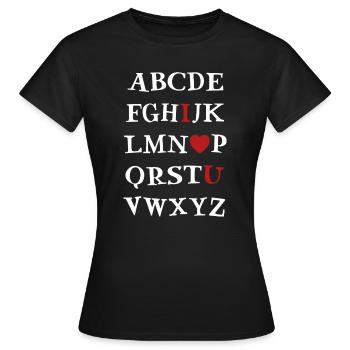 ABC I love you - Women's T-Shirt - black - Front - AI Model Female 172 dark (172cm)