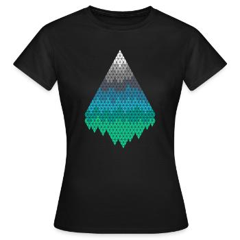Pixel Berge - Frauen T-Shirt - Schwarz - Vorne - AI Model Female 172 dark (172cm)