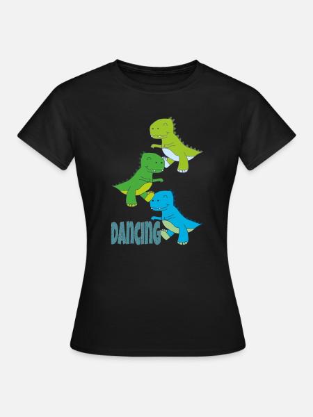 dinos dancing - Frauen T-Shirt - Schwarz