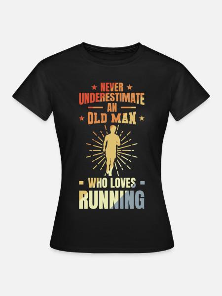 Läufer Großvater - Frauen T-Shirt - Schwarz