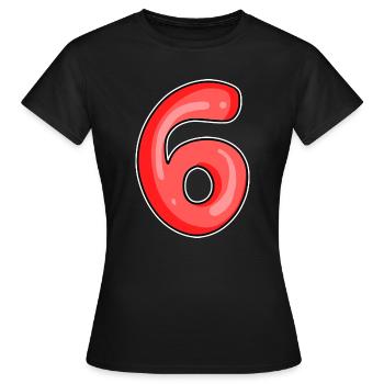 Number 6 Number - Women's T-Shirt - black - Front - AI Model Female 172 dark (172cm)