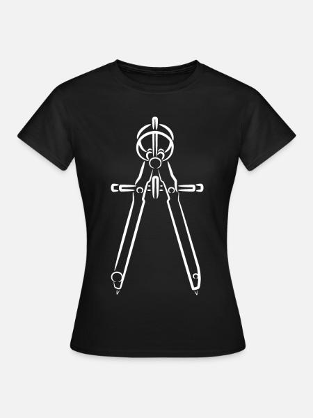 Zirkel Skizze - Frauen T-Shirt - Schwarz