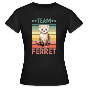 Frettchen - Frauen T-Shirt - Schwarz - Vorne - AI Model Female 172 dark (172cm)