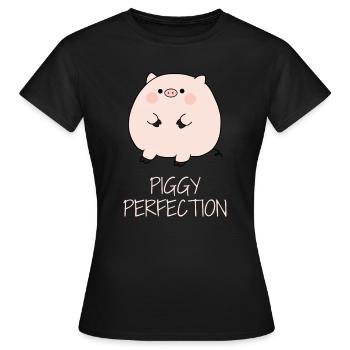 Petit cochon mignon - T-shirt Femme - noir - Devant - AI Model Female 172 dark (172cm)