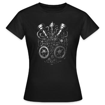Steampunk Heart Getriebe - Frauen T-Shirt - Schwarz - Vorne - AI Model Female 172 dark (172cm)