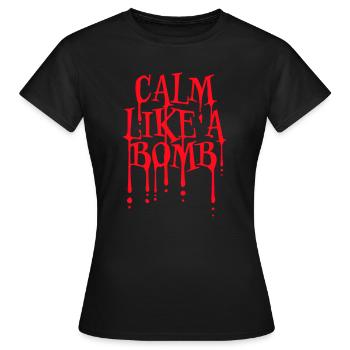 Calme comme une bombe Paradoxe Ironie Humour Blague explosive - T-shirt Femme - noir - Devant - AI Model Female 172 dark (172cm)