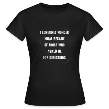 Asking for directions - Women's T-Shirt - black - Front - AI Model Female 172 dark (172cm)