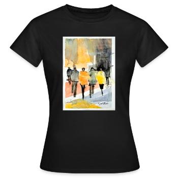 Mode populaire - T-shirt Femme - noir - Devant - AI Model Female 172 dark (172cm)