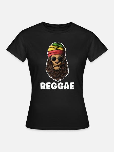 Rastafari Reggae Lion - Frauen T-Shirt - Schwarz