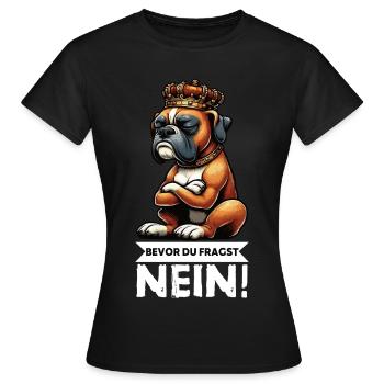 Avant que vous ne demandiez, sans boxer Boxer Boxer Boxer Boxer Dog - T-shirt Femme - noir - Devant - AI Model Female 172 dark (172cm)