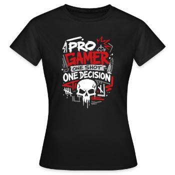 Aim Focus Destroy Gamer - Frauen T-Shirt - Schwarz - Vorne - AI Model Female 172 dark (172cm)