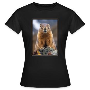 Murmeltiere Murmeltier - Frauen T-Shirt - Schwarz - Vorne - AI Model Female 172 dark (172cm)