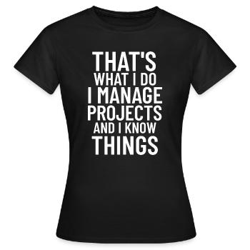 Coordinateur de Superviseur de Chef de Projet Drôle - T-shirt Femme - noir - Devant - AI Model Female 172 dark (172cm)