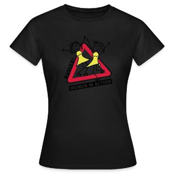 femmes en action - T-shirt Femme - noir - Devant - AI Model Female 172 dark (172cm)