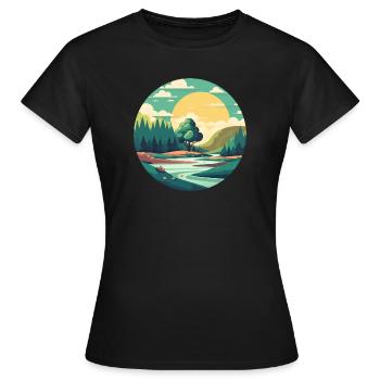 Landscape - Women's T-Shirt - black - Front - AI Model Female 172 dark (172cm)
