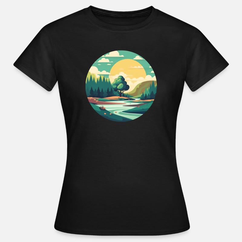 Landschaft - Frauen T-Shirt - Schwarz