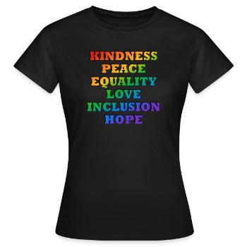 LGBTQ pride values - Women's T-Shirt - black - Front - AI Model Female 172 dark (172cm)