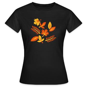 Blätter - Frauen T-Shirt - Schwarz - Vorne - AI Model Female 172 dark (172cm)