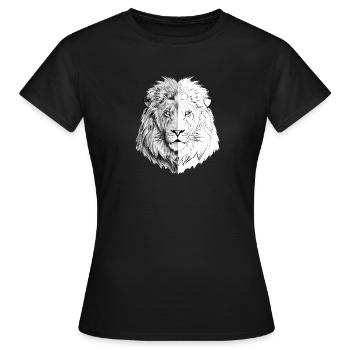 Un lion dessiné intéressant - T-shirt Femme - noir - Devant - AI Model Female 172 dark (172cm)
