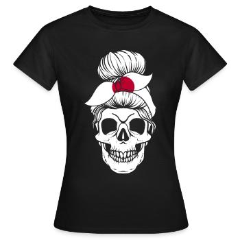 Nationality National Flag Flag Skull - Women's T-Shirt - black - Front - AI Model Female 172 dark (172cm)