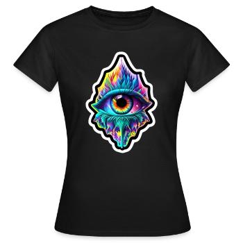 Œil trippy - T-shirt Femme - noir - Devant - AI Model Female 172 dark (172cm)