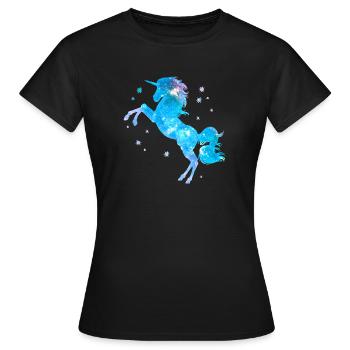 Licorne galaxy - T-shirt Femme - noir - Devant - AI Model Female 172 dark (172cm)
