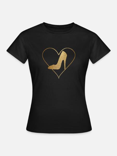Goldener Schuh - Pumps - High Heels - Frauen T-Shirt - Schwarz