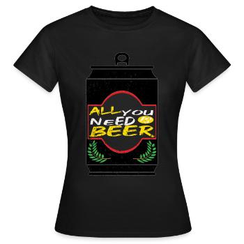 Bière Buveur de bière Bouteille de bière en canette de bière - T-shirt Femme - noir - Devant - AI Model Female 172 dark (172cm)