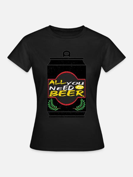 Bier Biertrinker Bierdose Bierflasche - Frauen T-Shirt - Schwarz