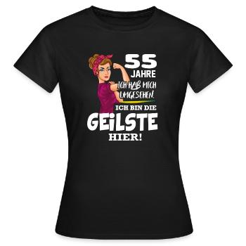 Geburtstag 55 Jahre Die Beste Geilste Chefin Queen - Frauen T-Shirt - Schwarz - Vorne - AI Model Female 172 dark (172cm)
