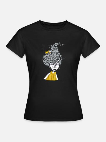 Lockenkopf - Frauen T-Shirt - Schwarz