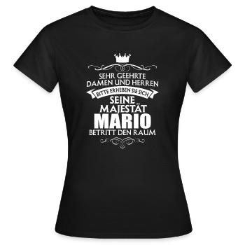 MARIO - Majestät - Frauen T-Shirt - Schwarz - Vorne - AI Model Female 172 dark (172cm)