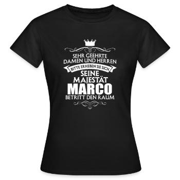 MARCO - Majestät - Frauen T-Shirt - Schwarz - Vorne - AI Model Female 172 dark (172cm)