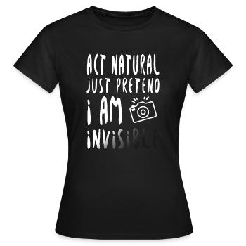 The invisible photographer - Women's T-Shirt - black - Front - AI Model Female 172 dark (172cm)