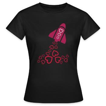 peace rocket pink - Frauen T-Shirt - Schwarz - Vorne - AI Model Female 172 dark (172cm)