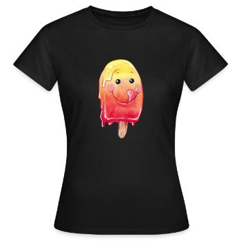 Eis am Stiel Aquarell - Frauen T-Shirt - Schwarz - Vorne - AI Model Female 172 dark (172cm)