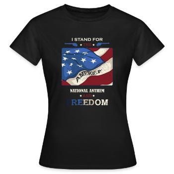 National pride & freedom - America - idée cadeau - T-shirt Femme - noir - Devant - AI Model Female 172 dark (172cm)