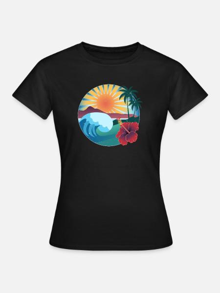 Vibes of Hawaii - Frauen T-Shirt - Schwarz